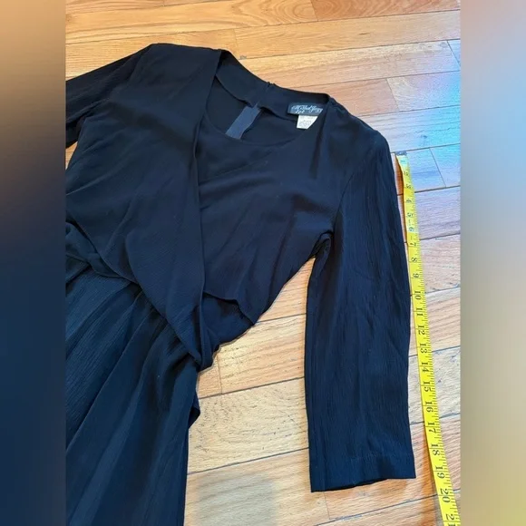 Vintage 80’s/90’s ALL THAT JAZZ Black Wrap Maxi Dress Women’s Size 11/12 - Picture 10 of 13
